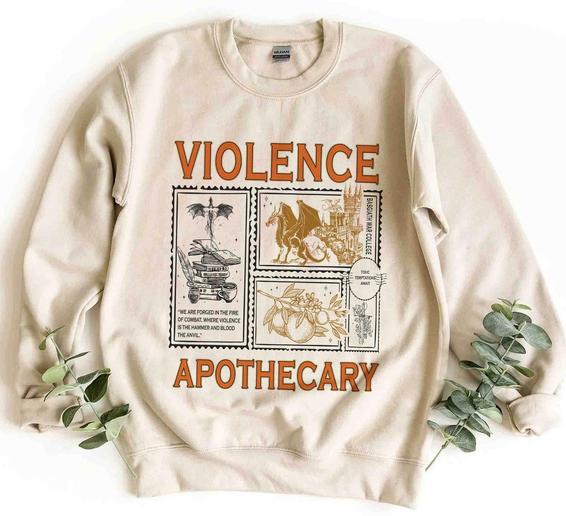 Violence Apothecary Sweatshirt, Fourth Wing Shirt, Basgiath War College Shirt, Violet Sorrengail, Riorson House, Xaden Riorson