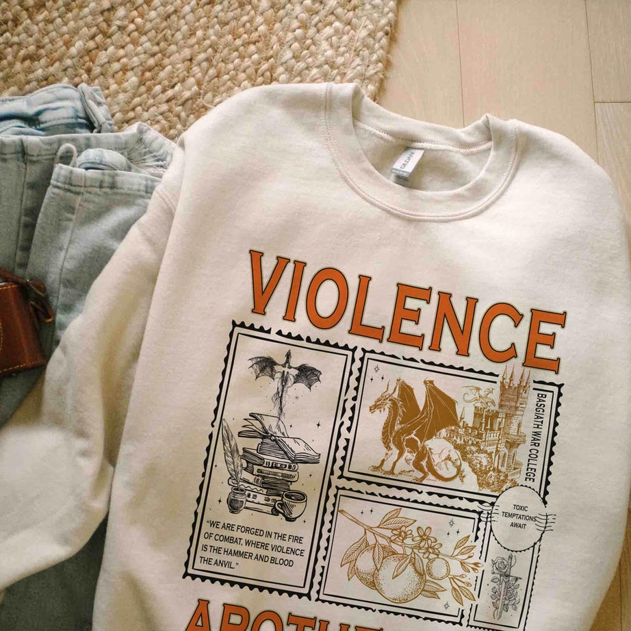 Violence Apothecary Sweatshirt, Fourth Wing Shirt, Basgiath War College Shirt, Violet Sorrengail, Riorson House, Xaden Riorson