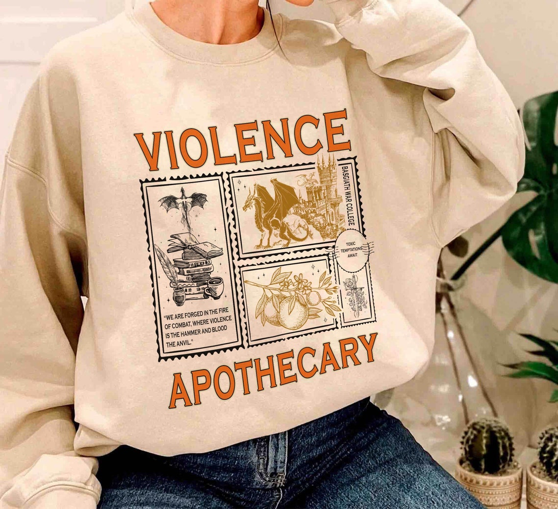 Violence Apothecary Sweatshirt, Fourth Wing Shirt, Basgiath War College Shirt, Violet Sorrengail, Riorson House, Xaden Riorson