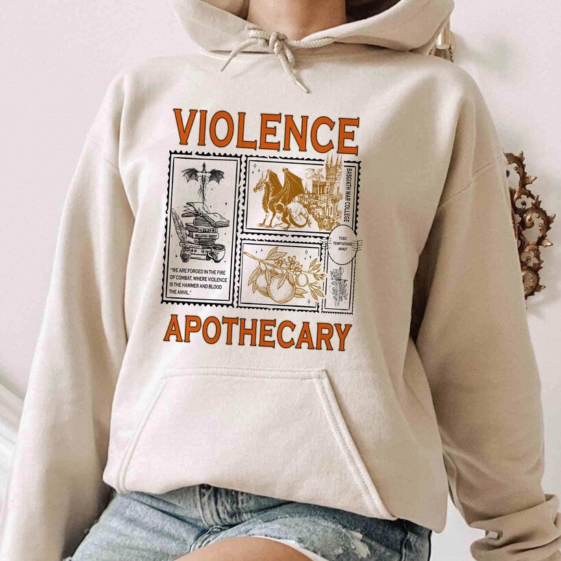 Violence Apothecary Hoodie, Fourth Wing Shirt, Basgiath War College Shirt, Violet Sorrengail, Riorson House, Xaden Riorson