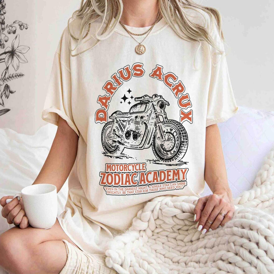 Darius Acrux Shirt, Zodiac Academy Motorcycle Fantasy Shirt Celestial Heirs Tory Vega Darcy Elysian Mates Professor Orion Ignis