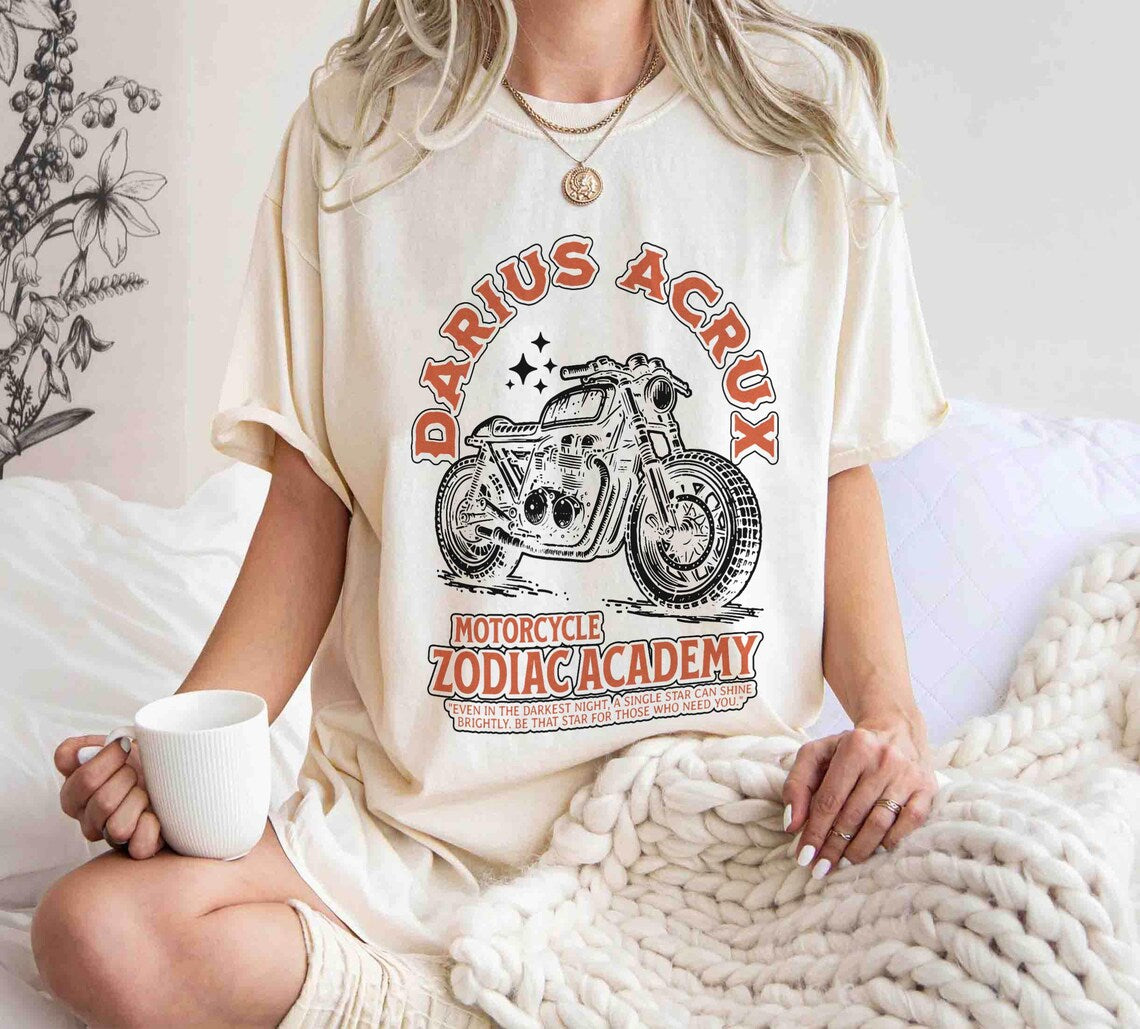 Darius Acrux Shirt, Zodiac Academy Motorcycle Fantasy Shirt Celestial Heirs Tory Vega Darcy Elysian Mates Professor Orion Ignis