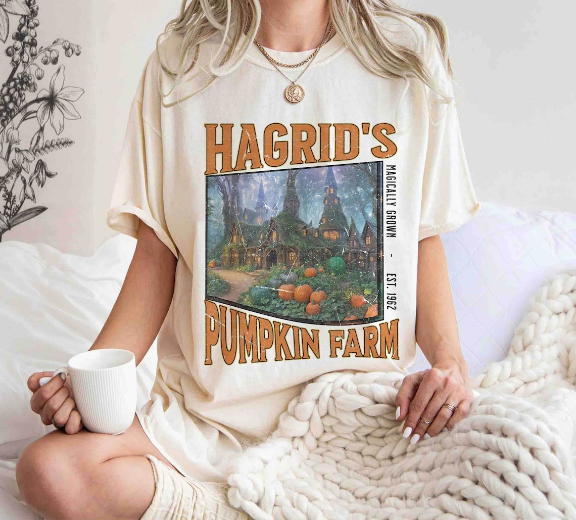 Vintage Hagrid's Pumpkin Patch Comfort Colors Shirt, Pumpkin Patch Shirt,hp Fan Gift, Potterhead Gift, Halloween Shirt