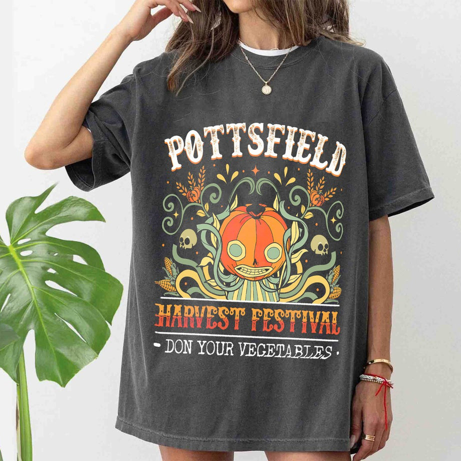 Harvest Festival Comfort Colors Shirt, Autumn Harvest Tshirt, Vegetables Fall Shirt, Skeleton Festival Apparels, Pottsfield Pumpkin