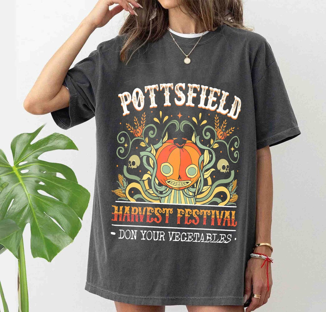 Harvest Festival Comfort Colors Shirt, Autumn Harvest Tshirt, Vegetables Fall Shirt, Skeleton Festival Apparels, Pottsfield Pumpkin