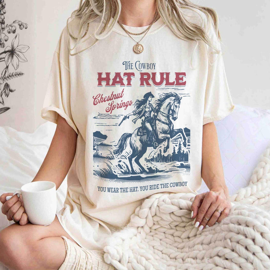 The Cowboy Hat Rule Chestnut Springs Shirt, Bookish Cowgirl Shirt, Cowboy Romance Reader Club, Western Book Lover.