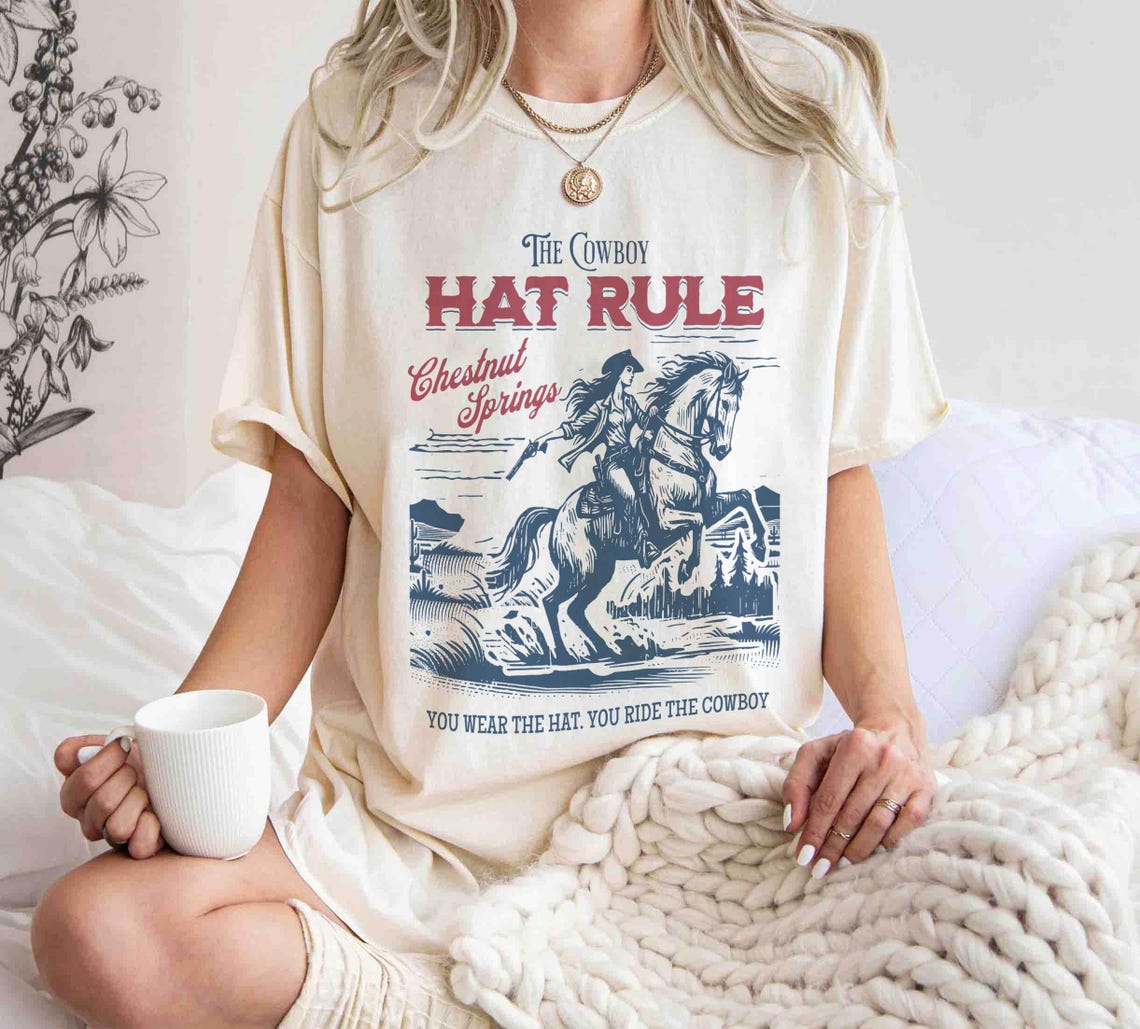 The Cowboy Hat Rule Chestnut Springs Shirt, Bookish Cowgirl Shirt, Cowboy Romance Reader Club, Western Book Lover.