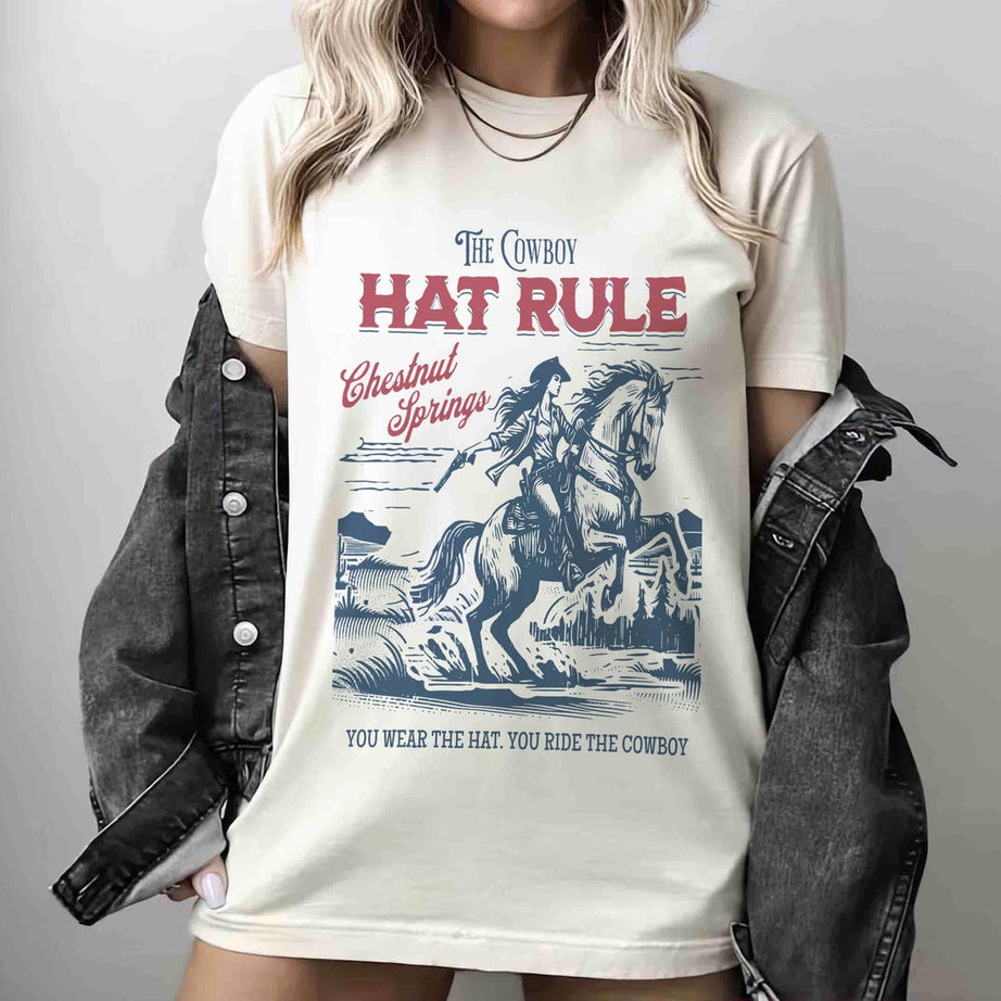 The Cowboy Hat Rule Chestnut Springs Shirt, Bookish Cowgirl Shirt, Cowboy Romance Reader Club, Western Book Lover.