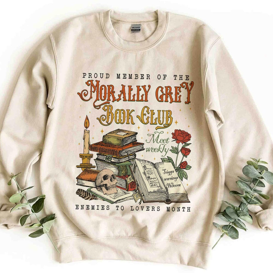 Morally Grey Book Club Sweatshirt, Bookish Shirt, Romantasy Reader Shirt, Bookish Shirt, Vintage Bookish