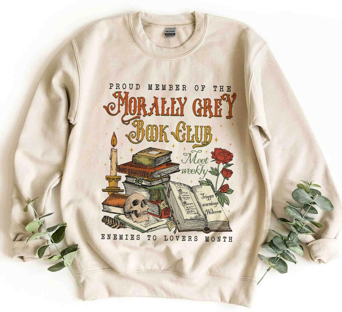 Morally Grey Book Club Sweatshirt, Bookish Shirt, Romantasy Reader Shirt, Bookish Shirt, Vintage Bookish