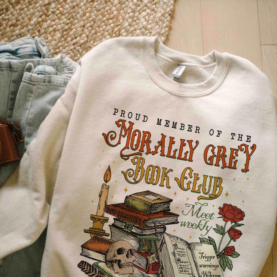 Morally Grey Book Club Sweatshirt, Bookish Shirt, Romantasy Reader Shirt, Bookish Shirt, Vintage Bookish