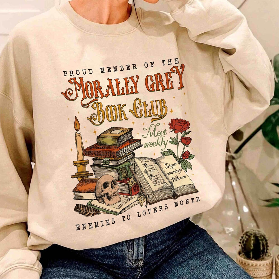 Morally Grey Book Club Sweatshirt, Bookish Shirt, Romantasy Reader Shirt, Bookish Shirt, Vintage Bookish