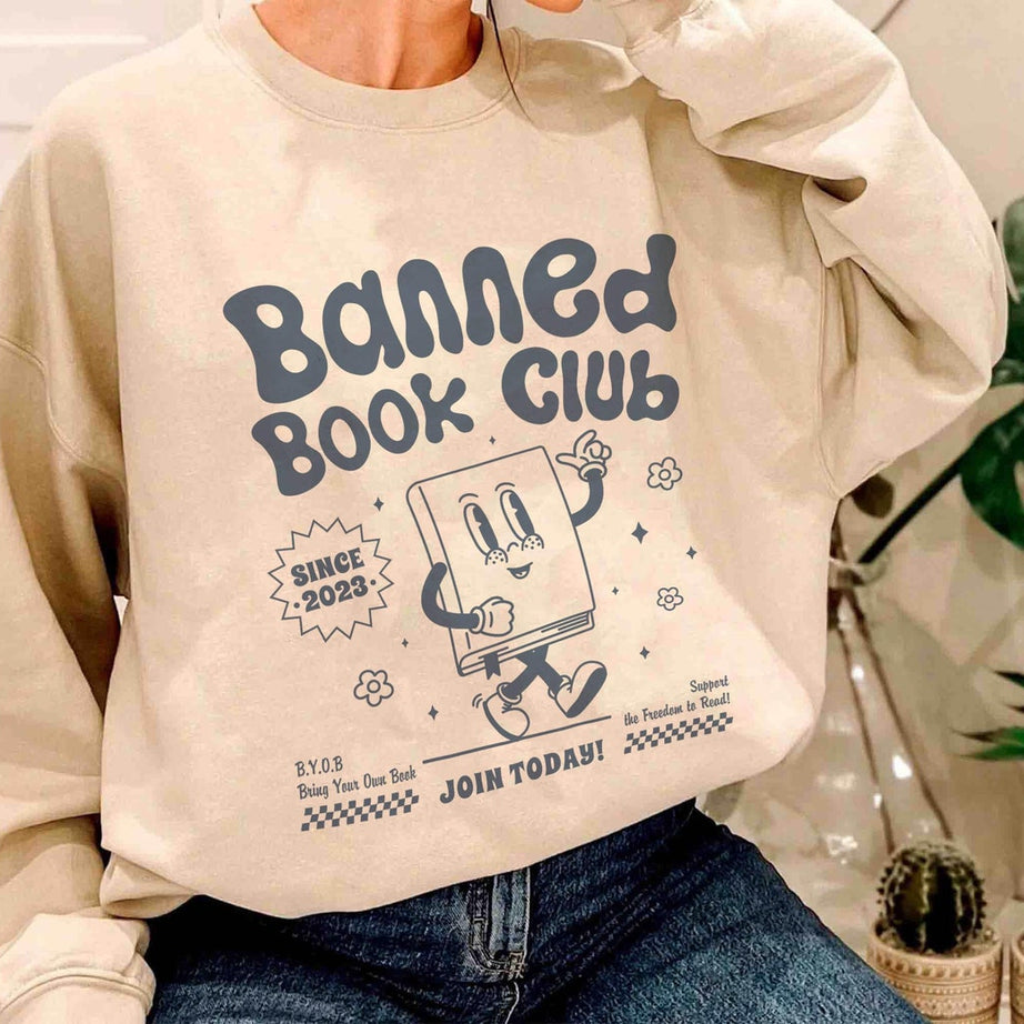 Banned Books Sweatshirt, Banned Book Club, I Read Banned Books, Librarian Gift, Book Lover, Bibliophile Present, Social Justice