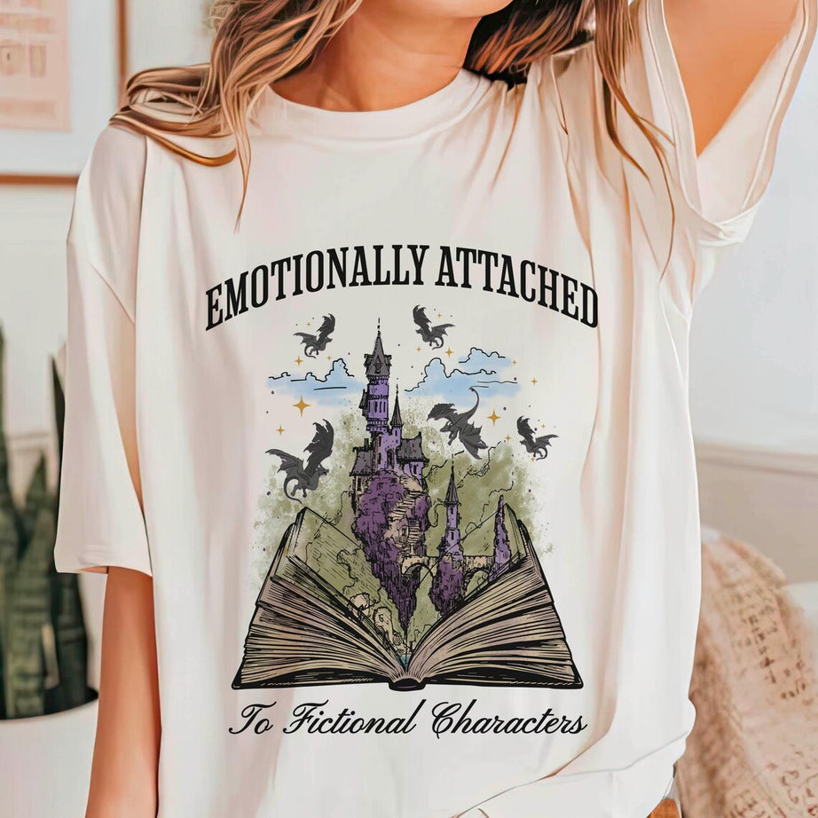Emotionally Attached to Fictional Characters Shirt, Fourth Wing Dragon Rider Shirt, Funny Reading Shirt, Book Lover