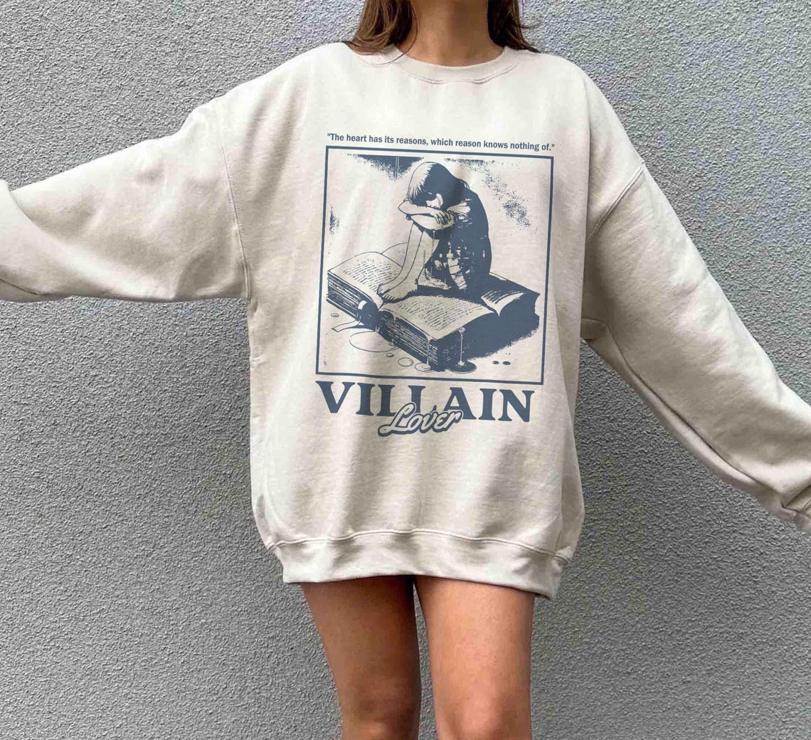 Villain Lover Bookish Sweatshirt, Book Lover Shirt, Dark Romance Enemies to Lover Book Club Morally Grey Bookish Gift