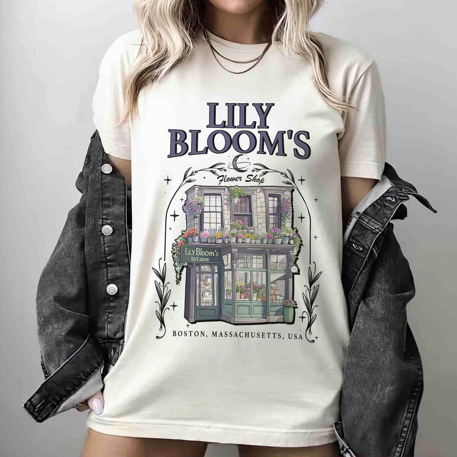 Lily Bloom's Floral Shop Shirt,it Ends With Us Shirt,colleen Hoover Tshirt, Lilly Bloom Merch, It Starts With Us, Bookish T-shirt