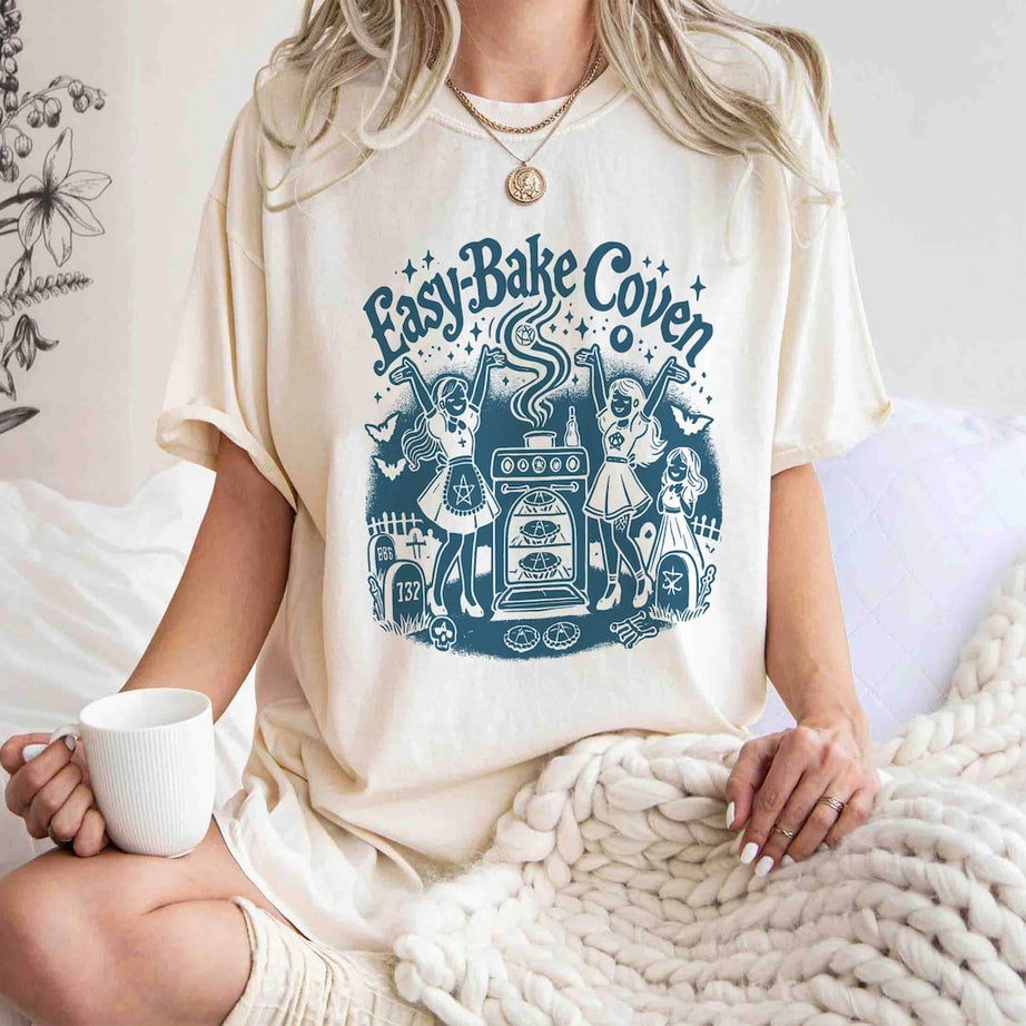 Easy Bake Coven 90s Horror Movie Comfort Color Shirt, Retro Halloween Shirt, Halloween Gifts, Halloween Shirt, Witchy Vibes