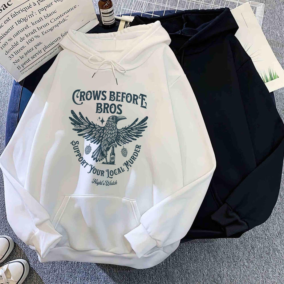 Crows Before Bros Hoodie, Funny Halloween Shirt, Vintage Crow Shirt, Dark Academia