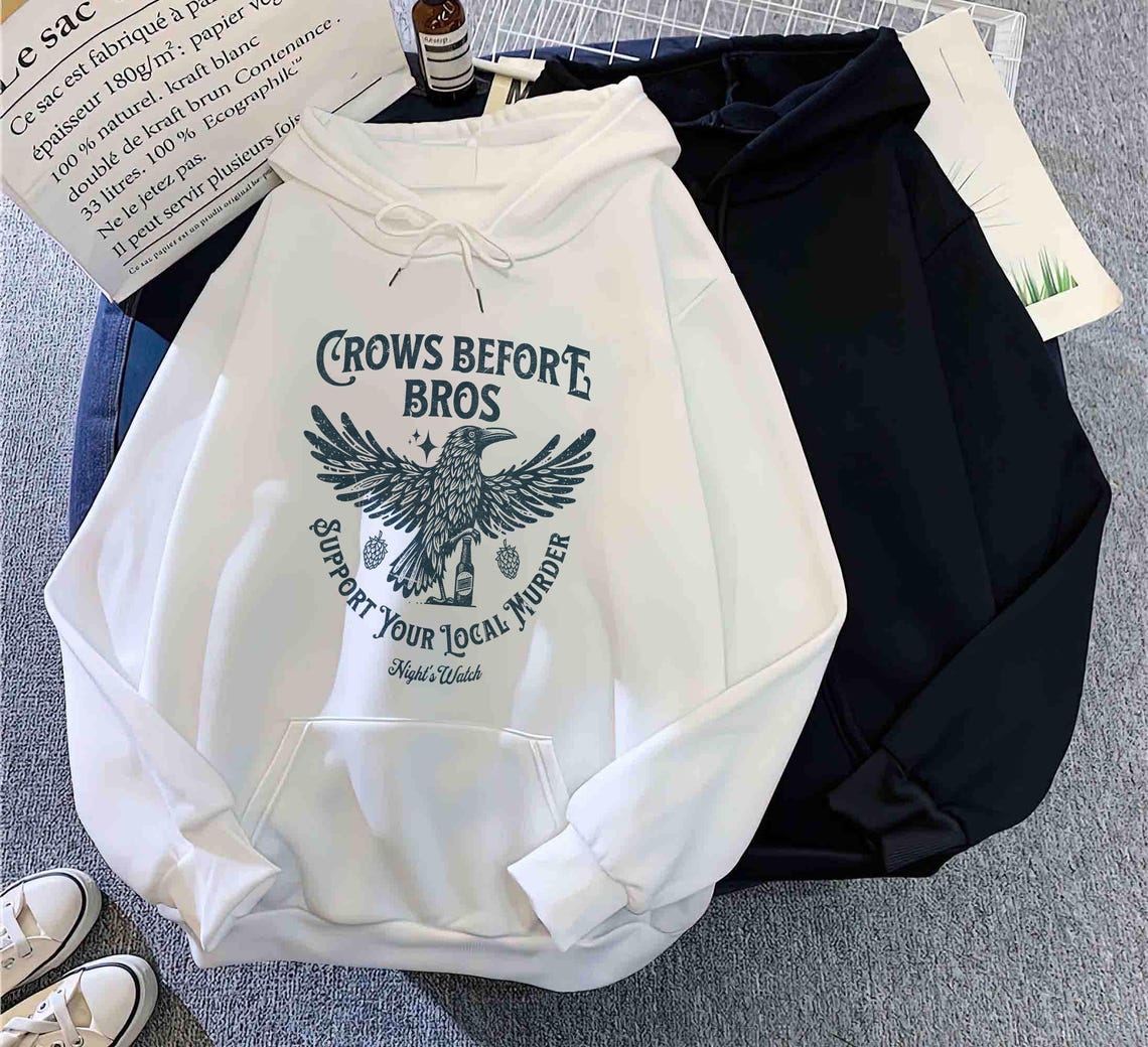 Crows Before Bros Hoodie, Funny Halloween Shirt, Vintage Crow Shirt, Dark Academia