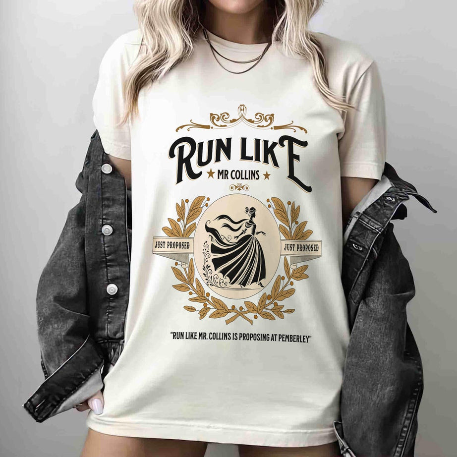 Run Like Mr Collins Pemberley Pride and Prejudice Jane Austen Shirt, Book Lover Gift, Book Sweatshirt, Bookish Gift
