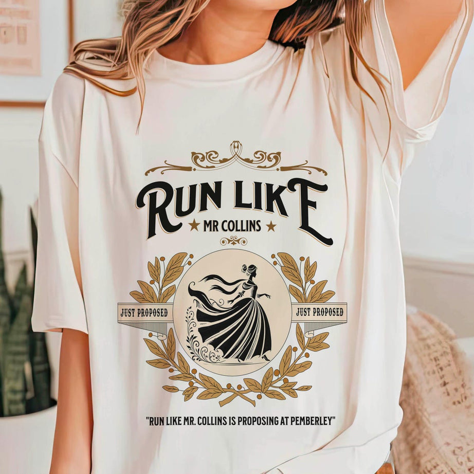 Run Like Mr Collins Pemberley Pride and Prejudice Jane Austen Shirt, Book Lover Gift, Book Sweatshirt, Bookish Gift