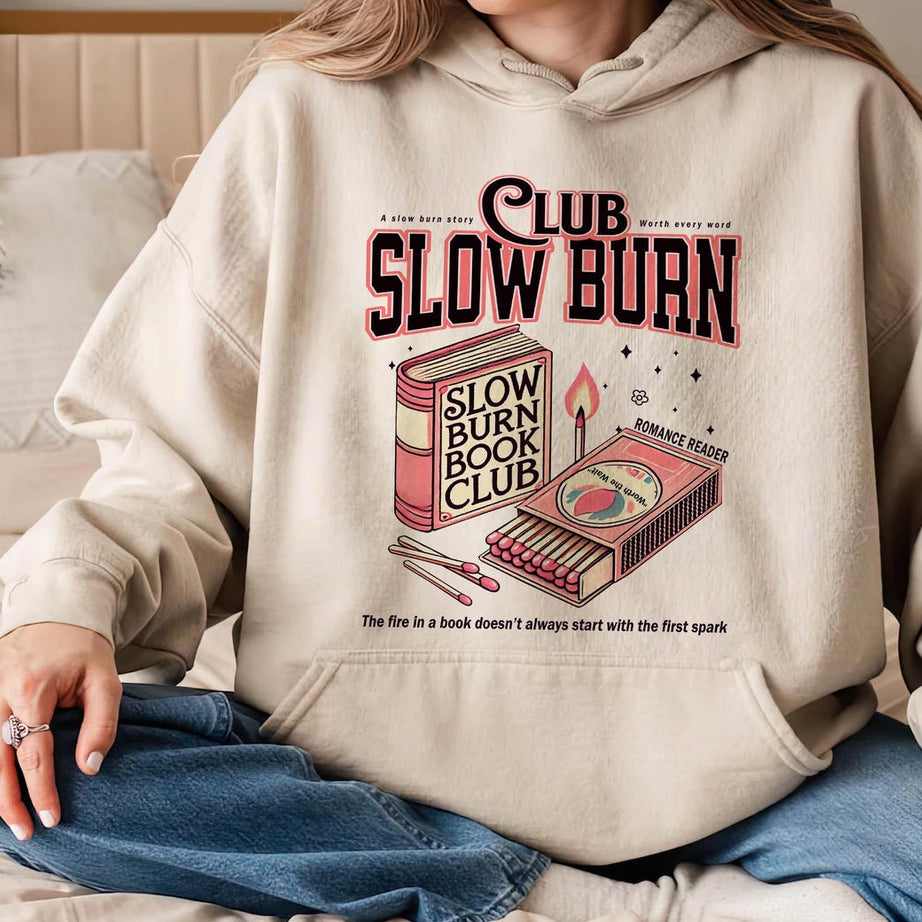 Slow Burn Book Club Hoodie, Romance Book Girlie Morally Grey, Book Lover, Romance Reader Book Club Shirt, Bookish Gift