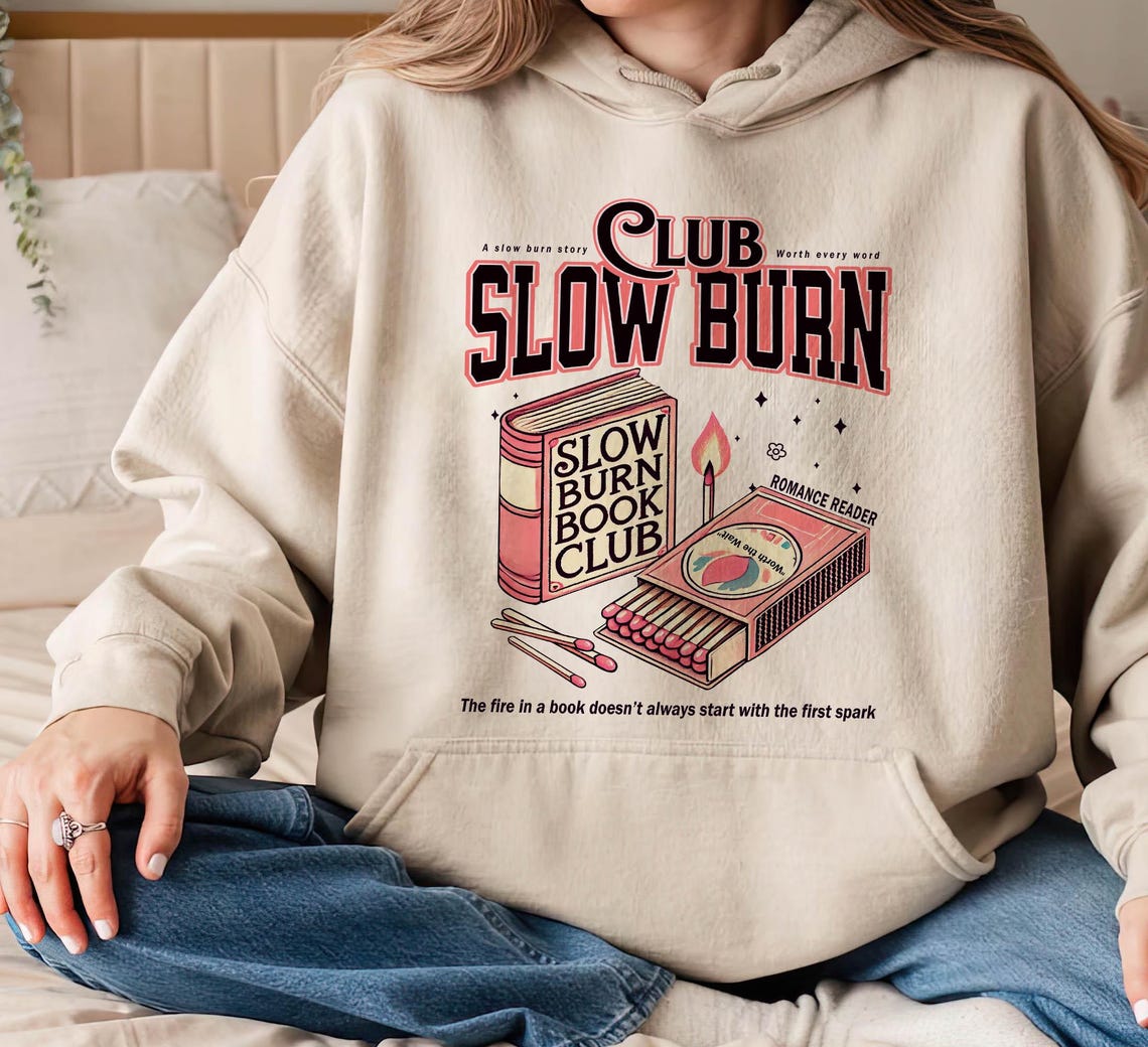 Slow Burn Book Club Hoodie, Romance Book Girlie Morally Grey, Book Lover, Romance Reader Book Club Shirt, Bookish Gift