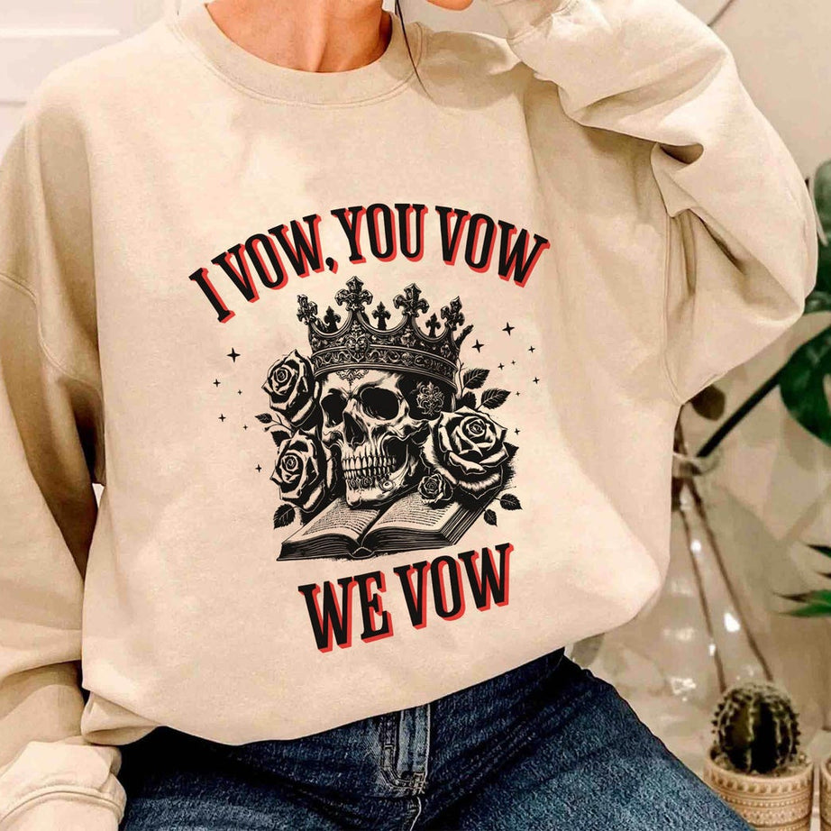I Vow, You Vow, We Vow Sweatshirt, Bookish Shirt, Barrington University,, Reading Shirt, Dark Romance Shirt , Skeleton Book Shirt.