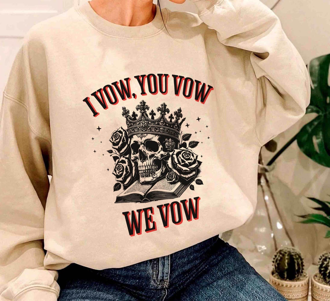 I Vow, You Vow, We Vow Sweatshirt, Bookish Shirt, Barrington University,, Reading Shirt, Dark Romance Shirt , Skeleton Book Shirt.