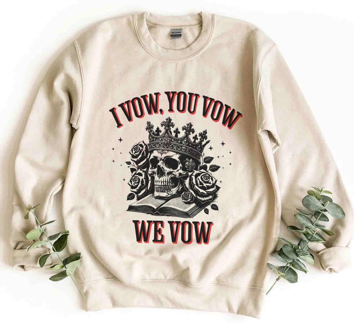 I Vow, You Vow, We Vow Sweatshirt, Bookish Shirt, Barrington University,, Reading Shirt, Dark Romance Shirt , Skeleton Book Shirt.