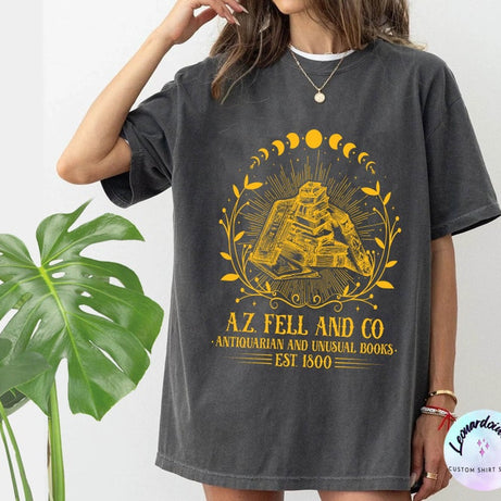 A.Z. FELL & CO Antiquities and Unusual Books Comfort color shirt, Good Omens shirt, AZFELL Graphic shirt