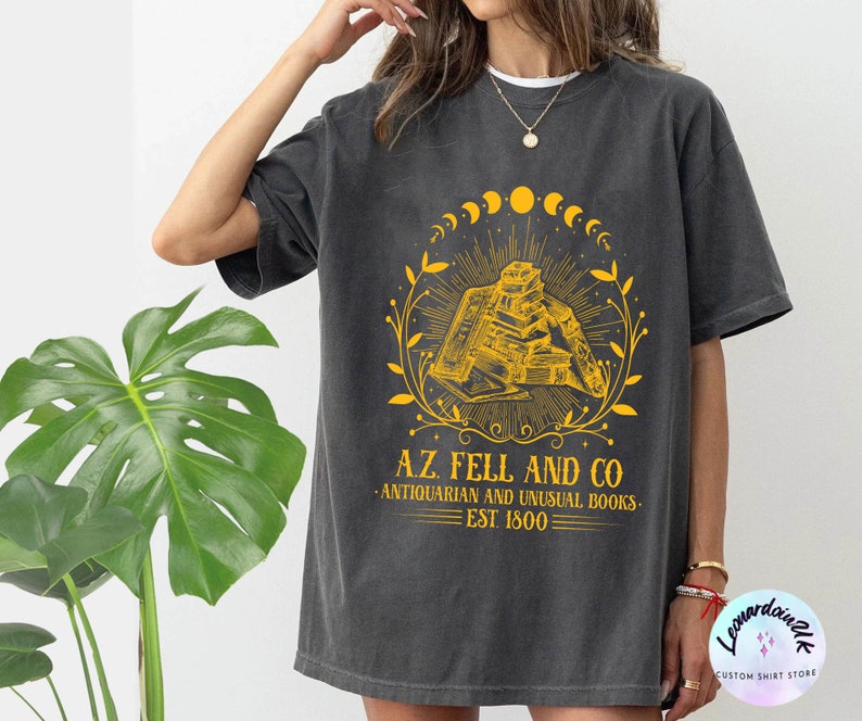 A.Z. FELL & CO Antiquities and Unusual Books Comfort color shirt, Good Omens shirt, AZFELL Graphic shirt