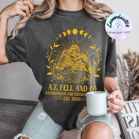 A.Z. FELL & CO Antiquities and Unusual Books Comfort color shirt, Good Omens shirt, AZFELL Graphic shirt