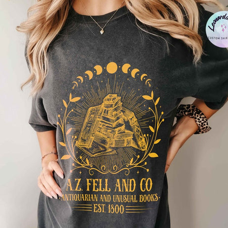 A.Z. FELL & CO Antiquities and Unusual Books Comfort color shirt, Good Omens shirt, AZFELL Graphic shirt