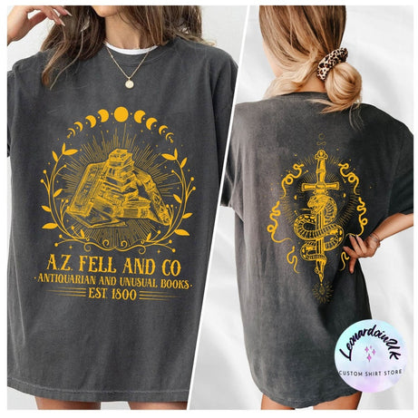 A.Z. FELL & CO Antiquities and Unusual Books Comfort color shirt, Good Omens shirt, AZFELL Graphic shirt