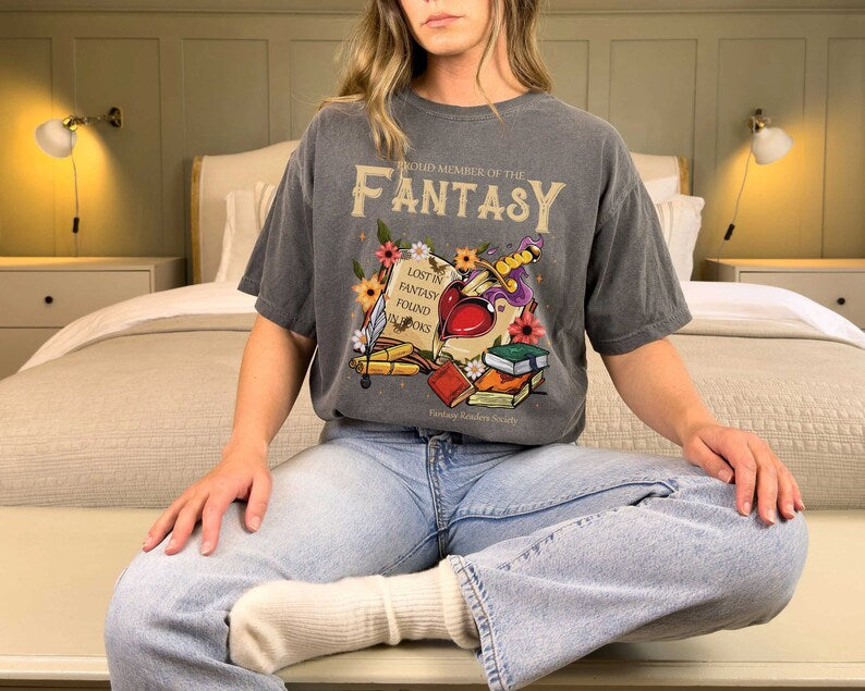 Fantasy Readers Society Comfort Color shirt, Bookish Shirt, Romance Readers, Reading Shirt, Gift for Book Lovers, Bookish Gift