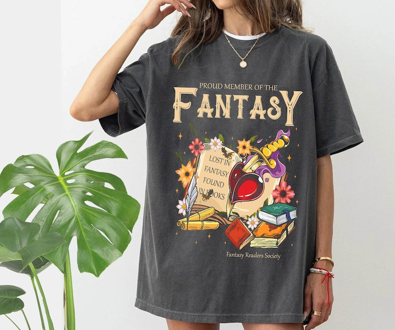 Fantasy Readers Society Comfort Color shirt, Bookish Shirt, Romance Readers, Reading Shirt, Gift for Book Lovers, Bookish Gift