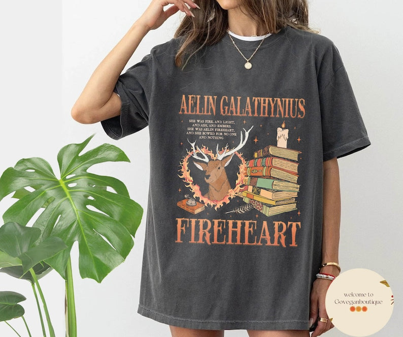 Throne of Glass Comfort Colors Shirt, Aelin Galathynius Fireheart Kingsflame, Fireheart Shirt