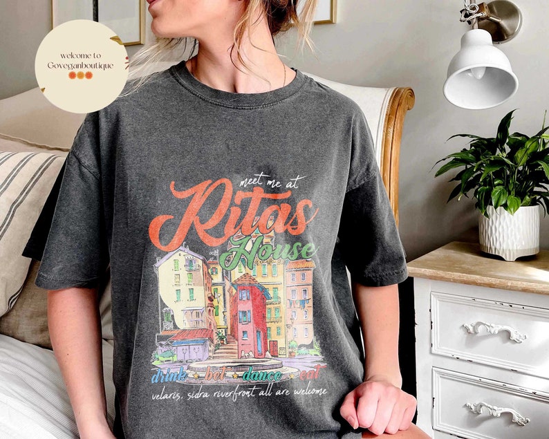 Rita's Bar Acotar Comfort Color shirt, Velaris Night Court Licensed SJM Merch SJM Universe Feyre Nesta Cassian Rhysand Morrigan Merch