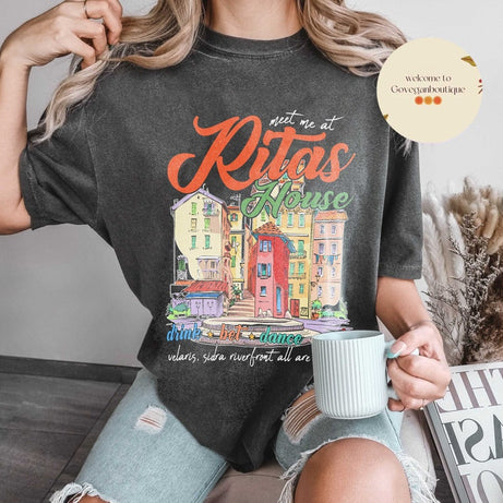 Rita's Bar Acotar Comfort Color shirt, Velaris Night Court Licensed SJM Merch SJM Universe Feyre Nesta Cassian Rhysand Morrigan Merch