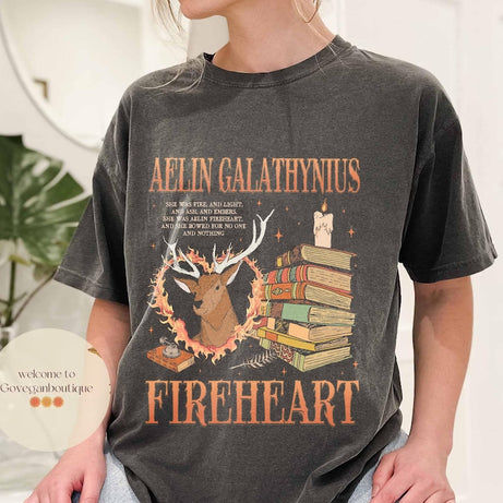Throne of Glass Comfort Colors Shirt, Aelin Galathynius Fireheart Kingsflame, Fireheart Shirt
