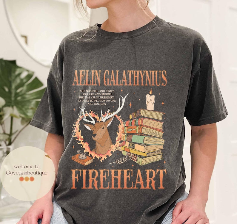 Throne of Glass Comfort Colors Shirt, Aelin Galathynius Fireheart Kingsflame, Fireheart Shirt