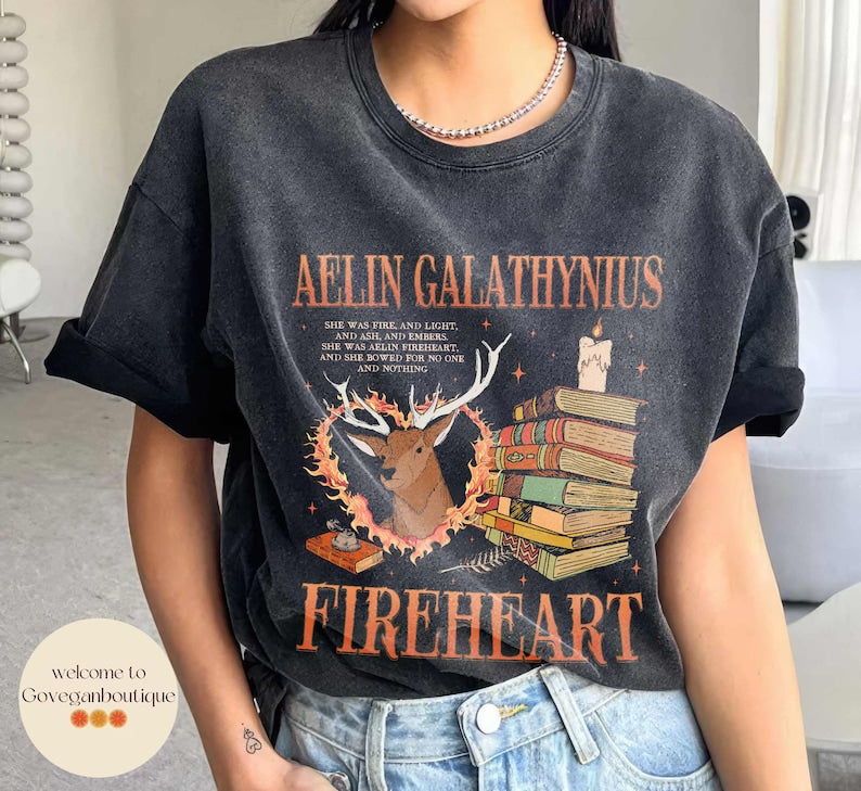 Throne of Glass Comfort Colors Shirt, Aelin Galathynius Fireheart Kingsflame, Fireheart Shirt